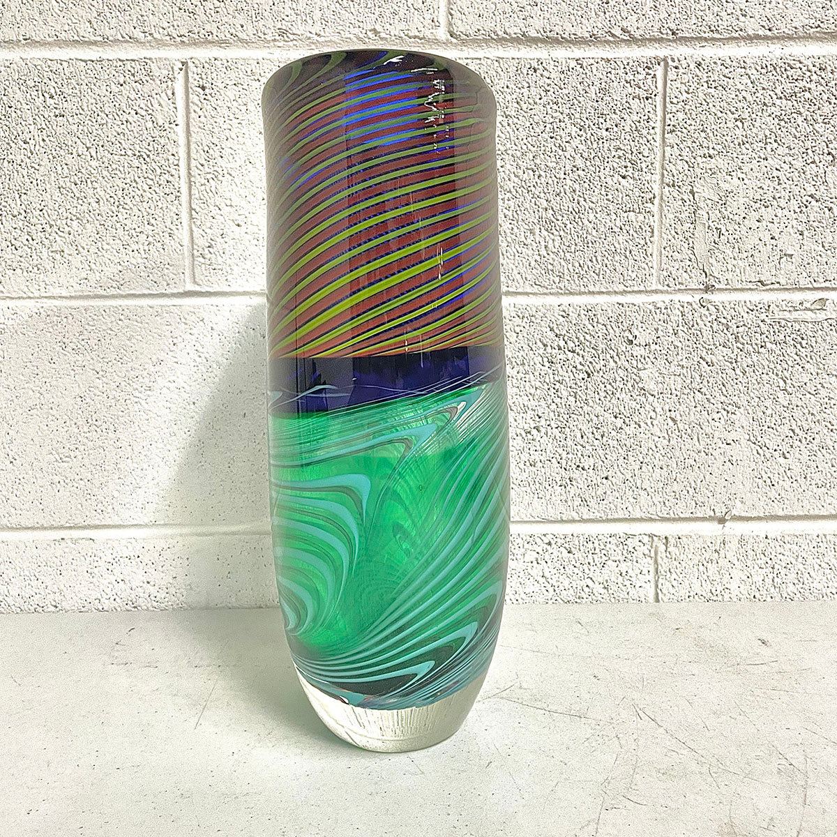 Hand Blown Murano Glass Vase Signed