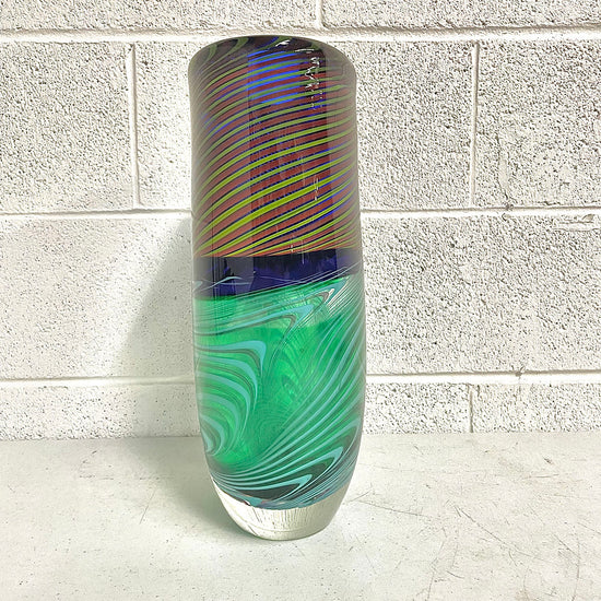 Hand Blown Murano Glass Vase Signed