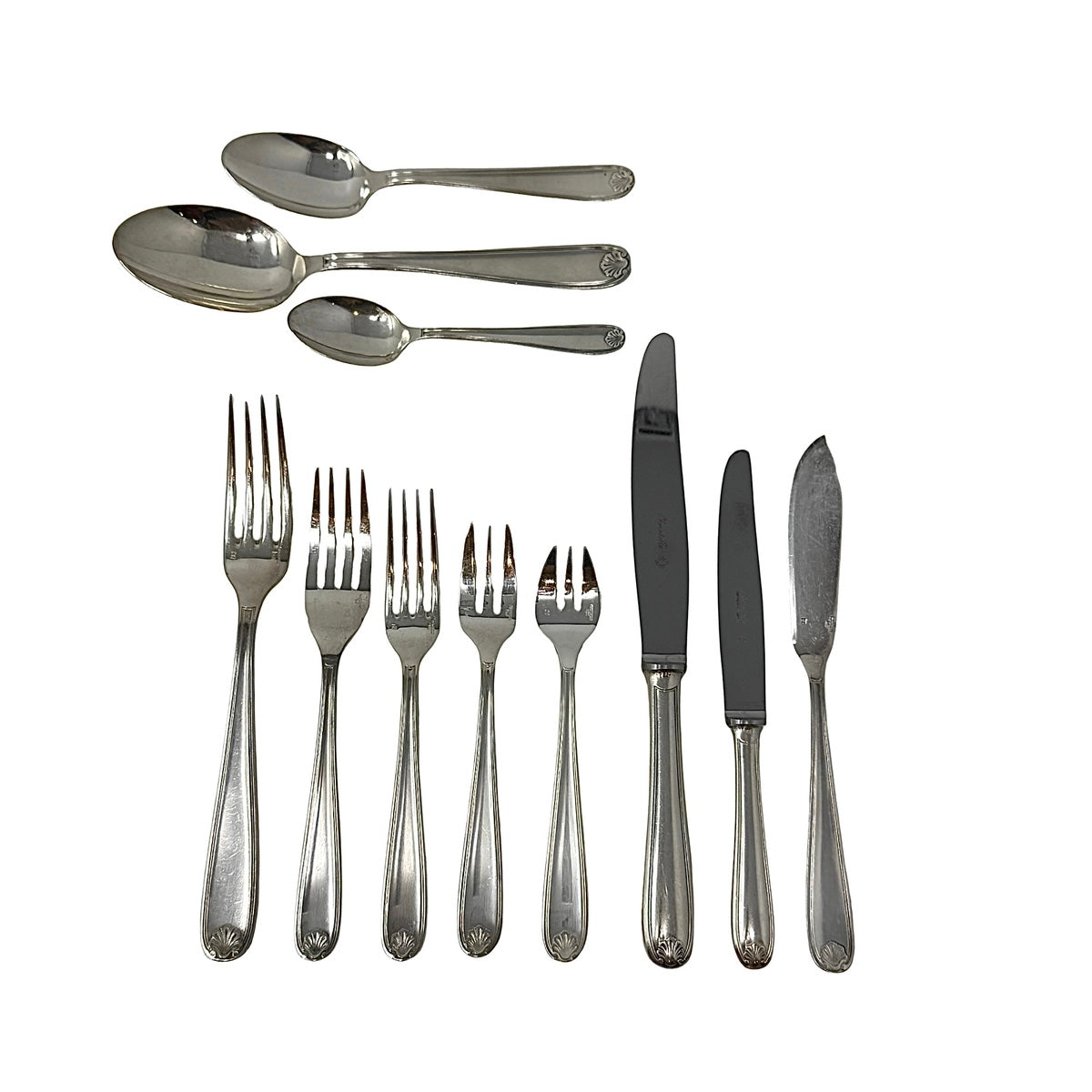 Christofle Vendome Flatware 144 Pcs. Serv for 12, 11 Pcs Setting, Serving+ Box