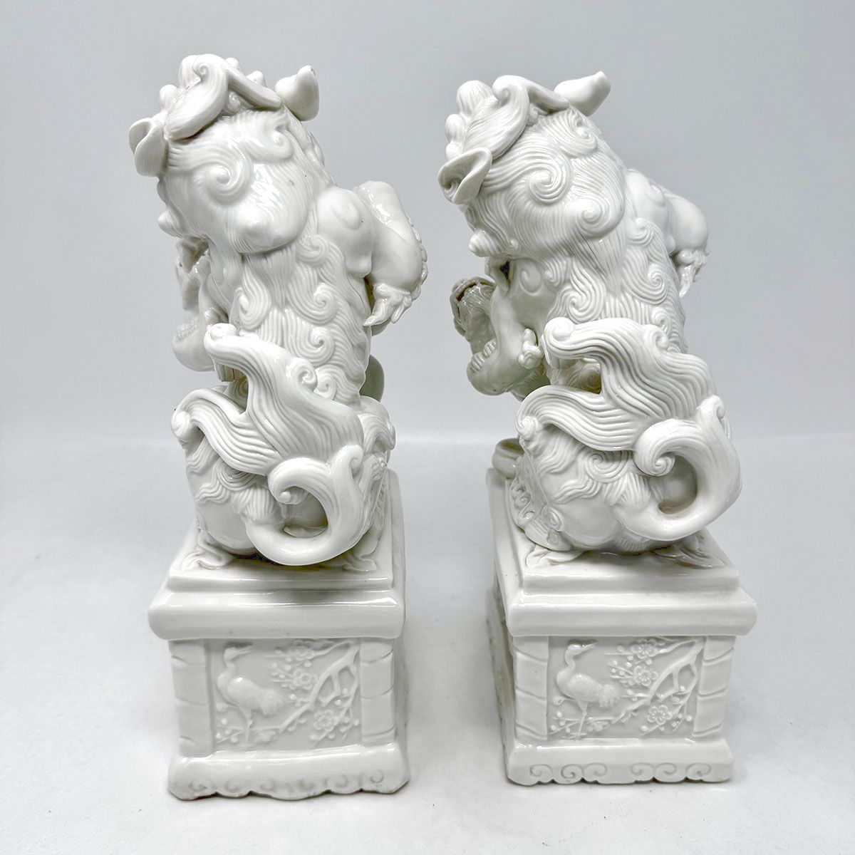 Pair of  Blanc de Chine Foo Dogs/Lions