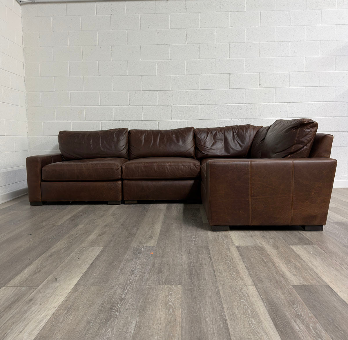 Restoration Hardware Leather Sectional Sofa
