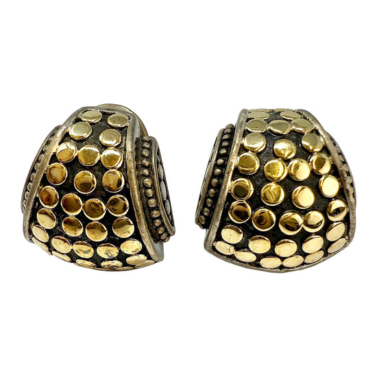 John Hardy Two-tone Dot Buddha Belly Earrings