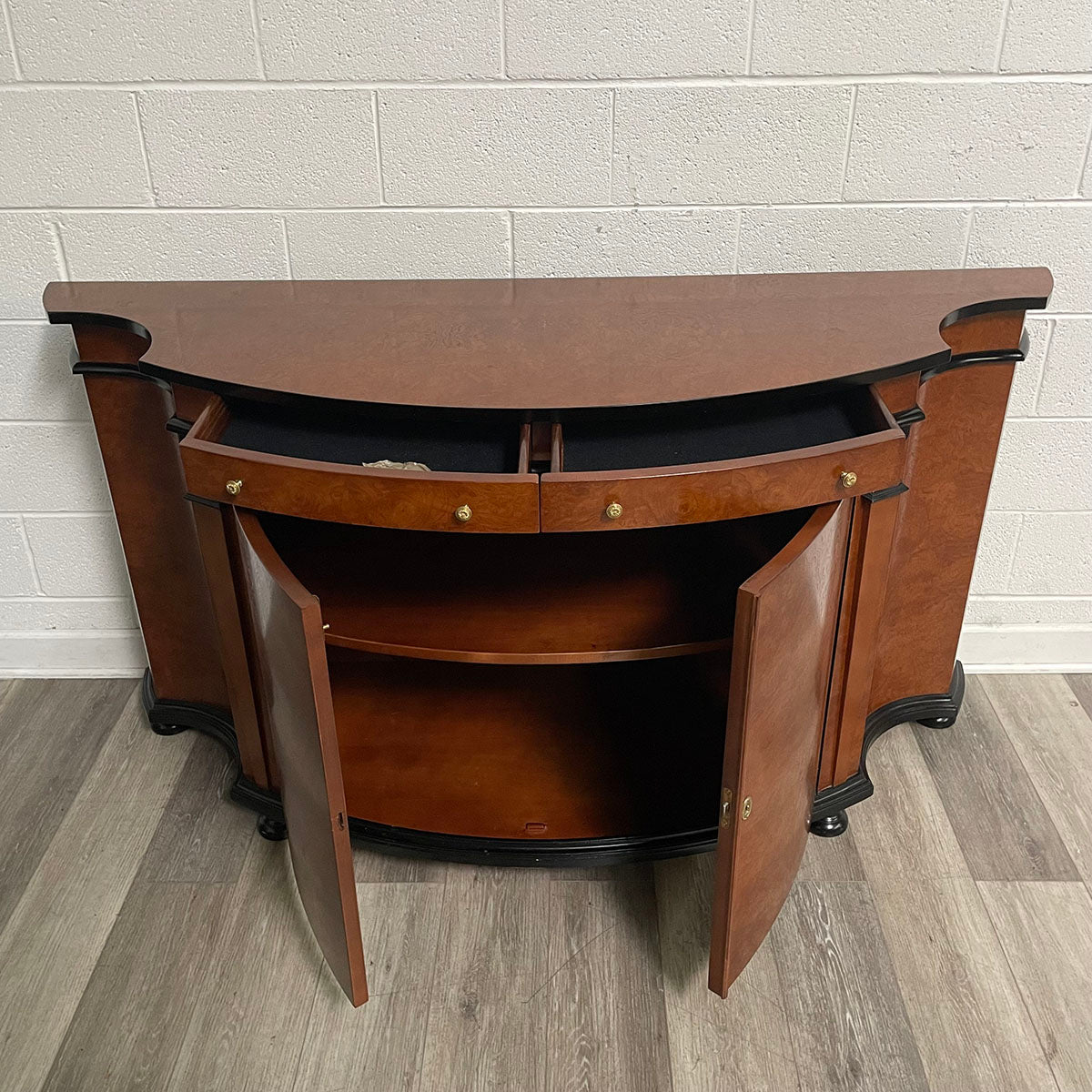 Curved Front Wood Sideboard