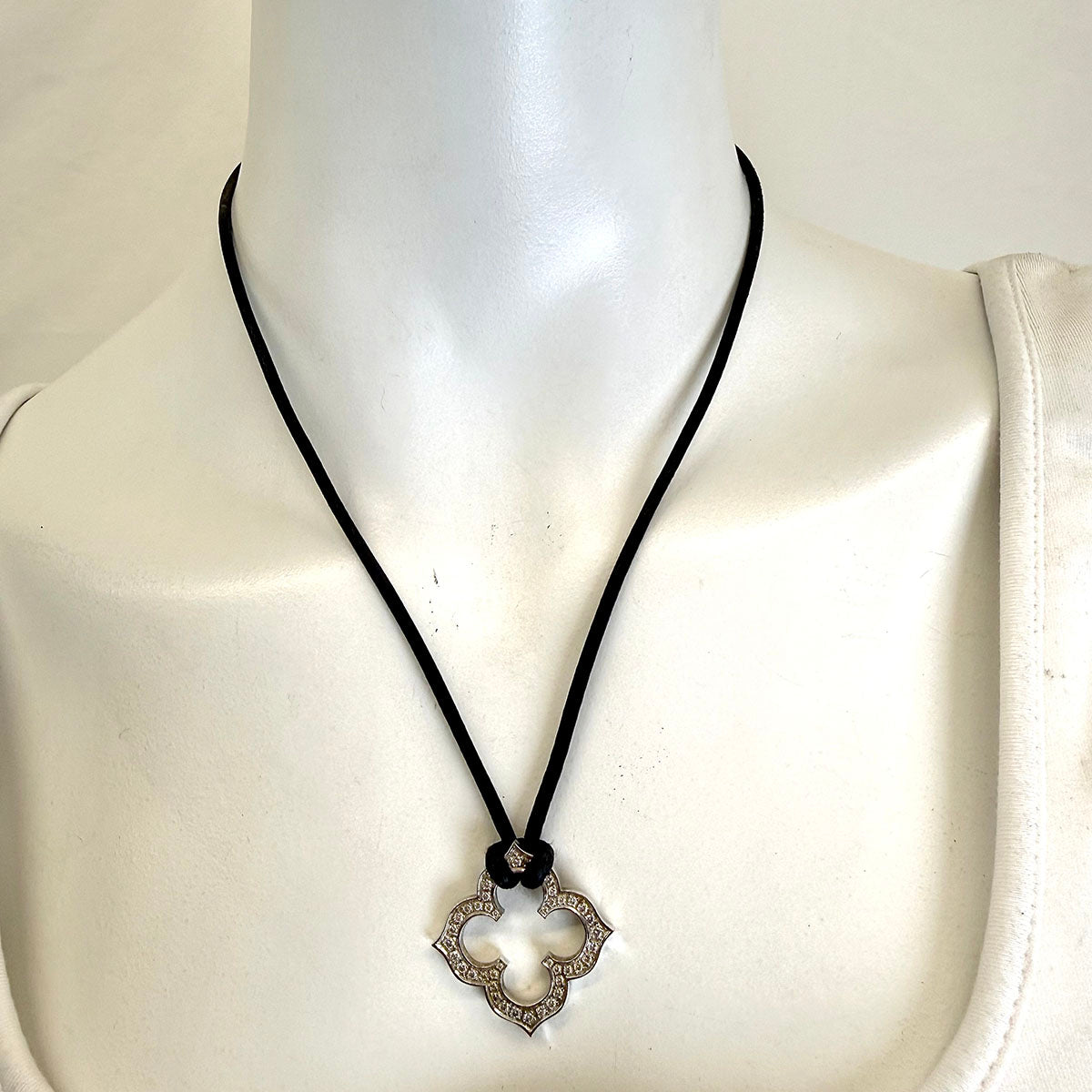 Cartier Quatrefoil Diamond Pendant Necklace