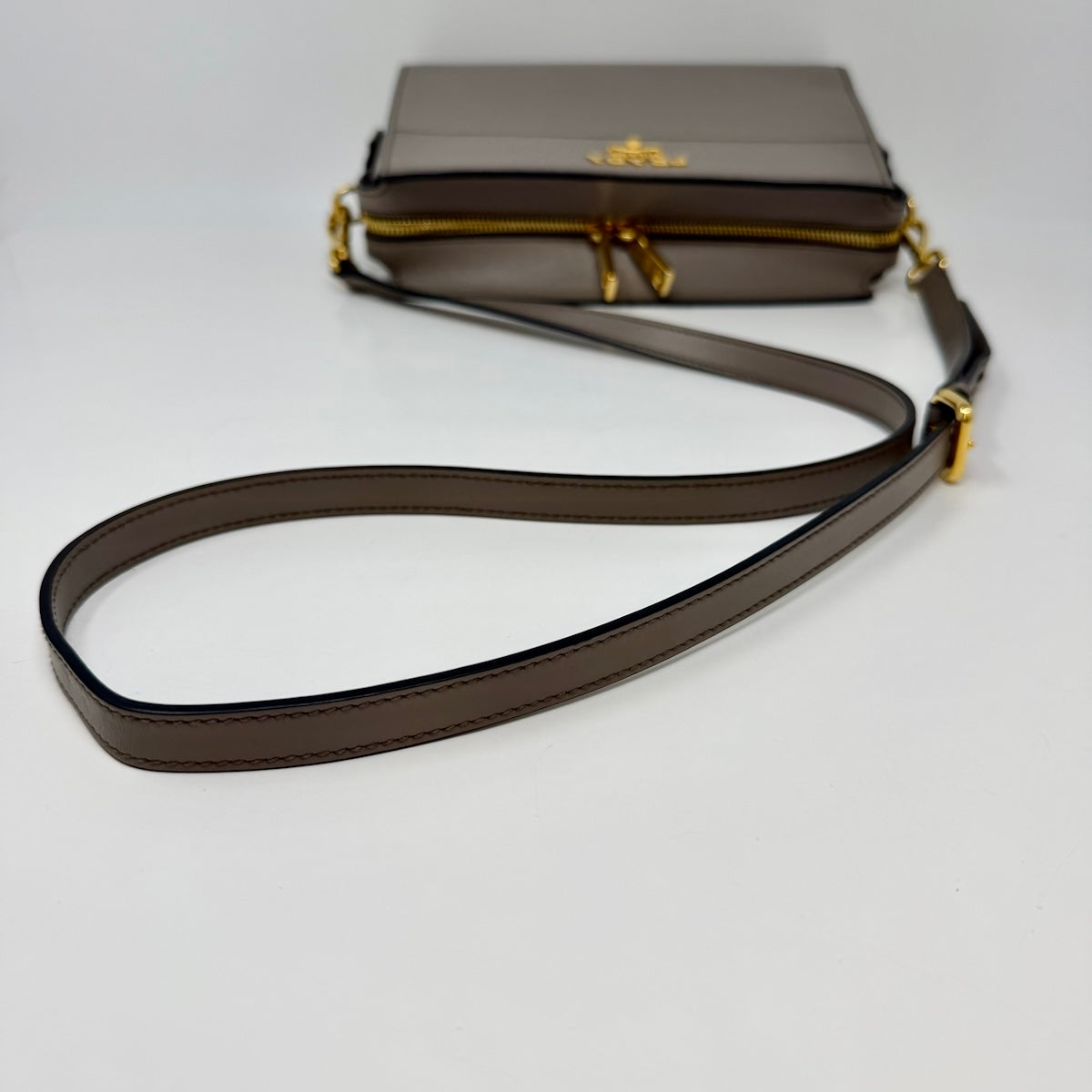 Prada Saffiano Leather Crossbody Bag with Zip Closure