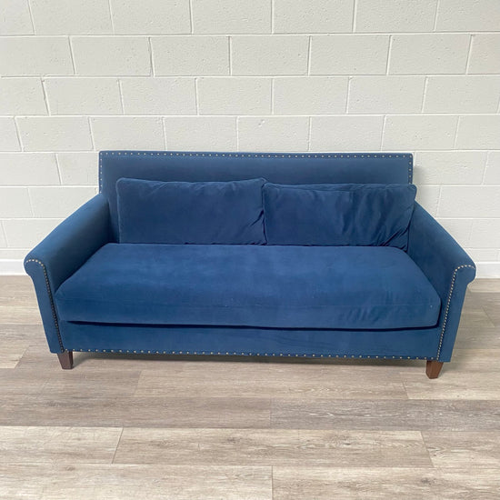 Blue Sofa With Nailhead Accents