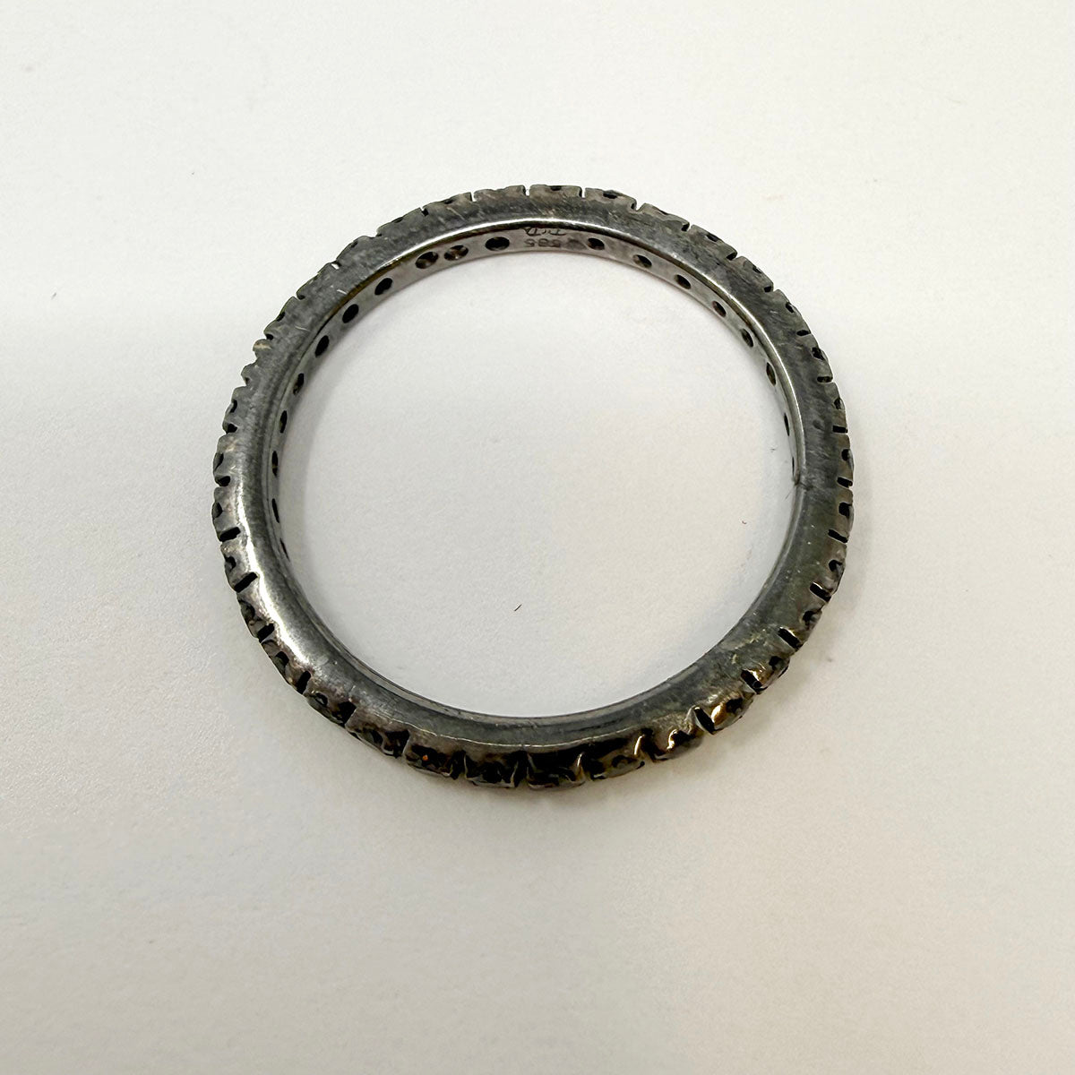 14K White Gold Black Diamond Eternity Band