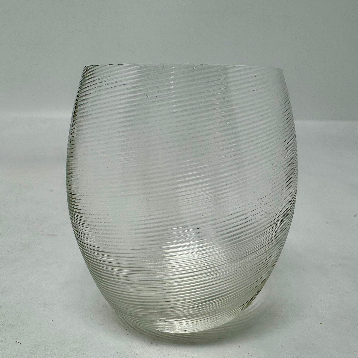 Hand Blown Threaded Glass Pitcher with 5 Small Glasses