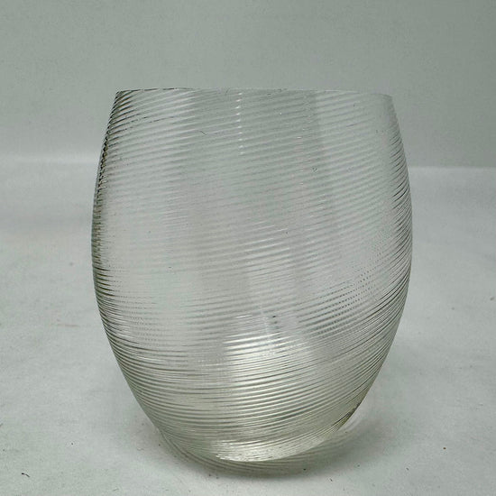 Hand Blown Threaded Glass Pitcher with 5 Small Glasses