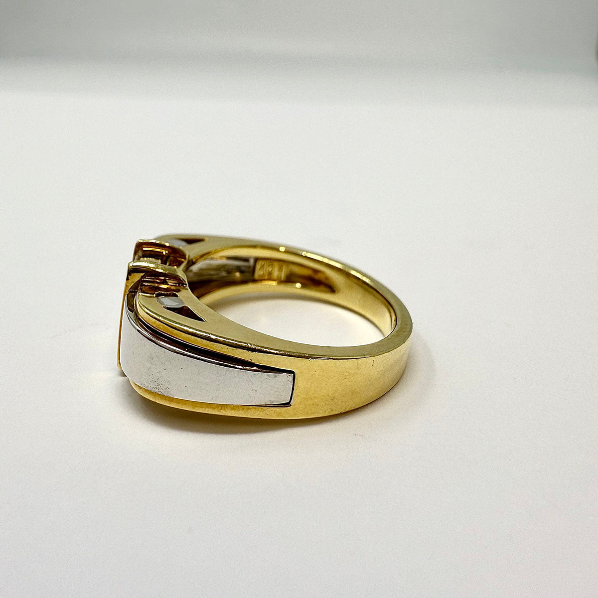 Jose Hess 18K Yellow and White Gold Ring with 4 Straight Baguette Diamonds