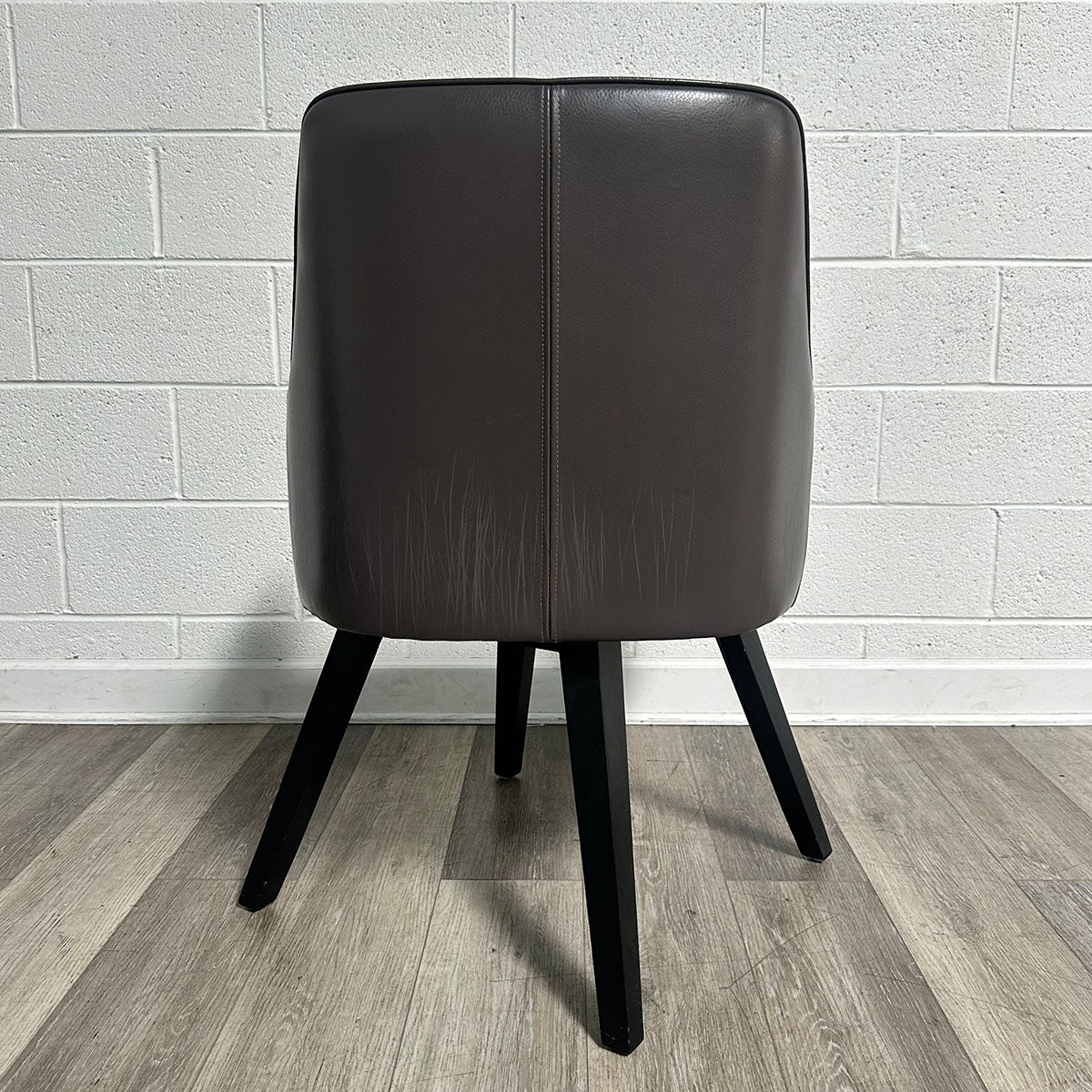 Pair of Brown Leather Swivel Chairs