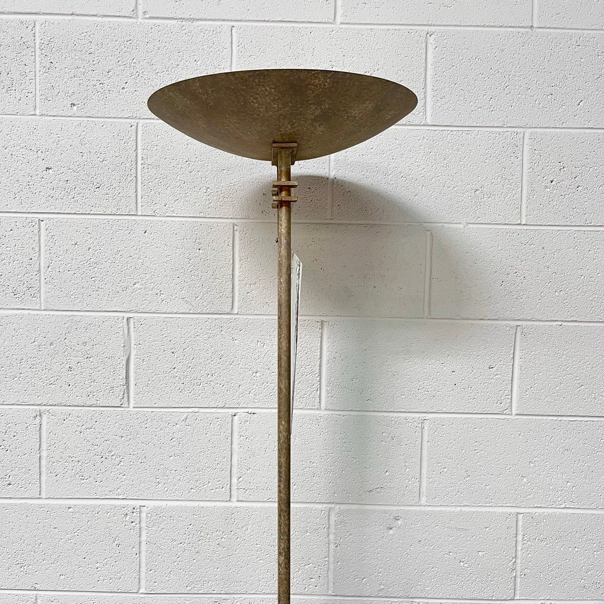 Metal and Glass Torchiere Floor Lamp