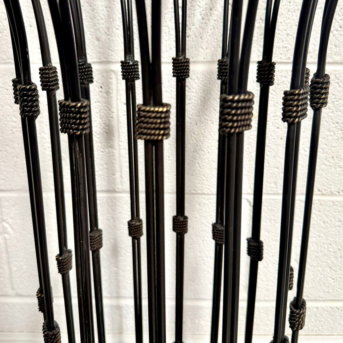 Antiqued Black Metal and Wood Umbrella/Cane Stand