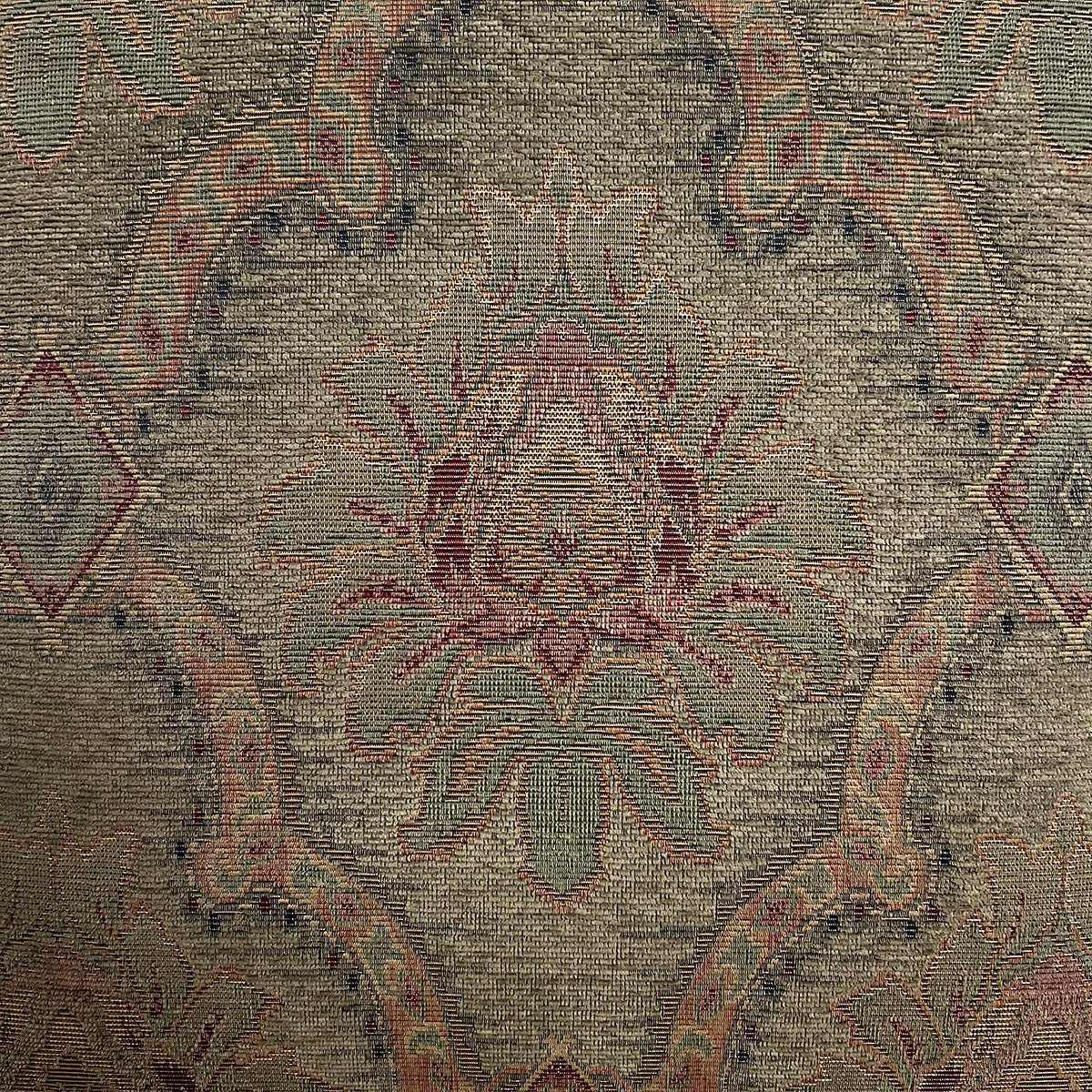 Set Of 6 Micro Suede and Embroidered Fabric Dining Chairs