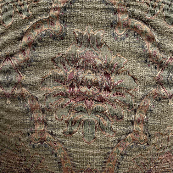 Set Of 6 Micro Suede and Embroidered Fabric Dining Chairs