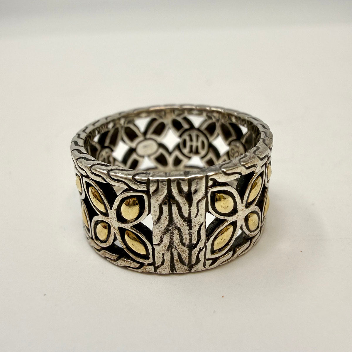 John Hardy Sterling Silver and 18K Gold Band