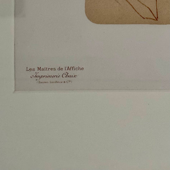 "Femme Jouant Le Mandoline"  Lithograph  Blindstamped Les Maitre de L'affiche