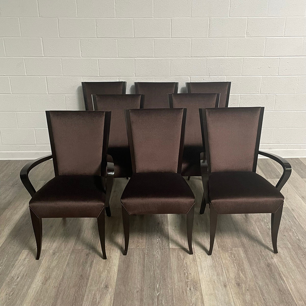 Set of 8 Dakota Jackson Mohair Dining Chairs