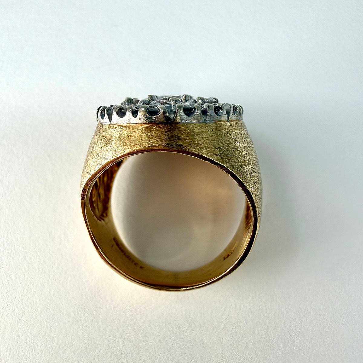 14K Gold Diamond Signet Ring