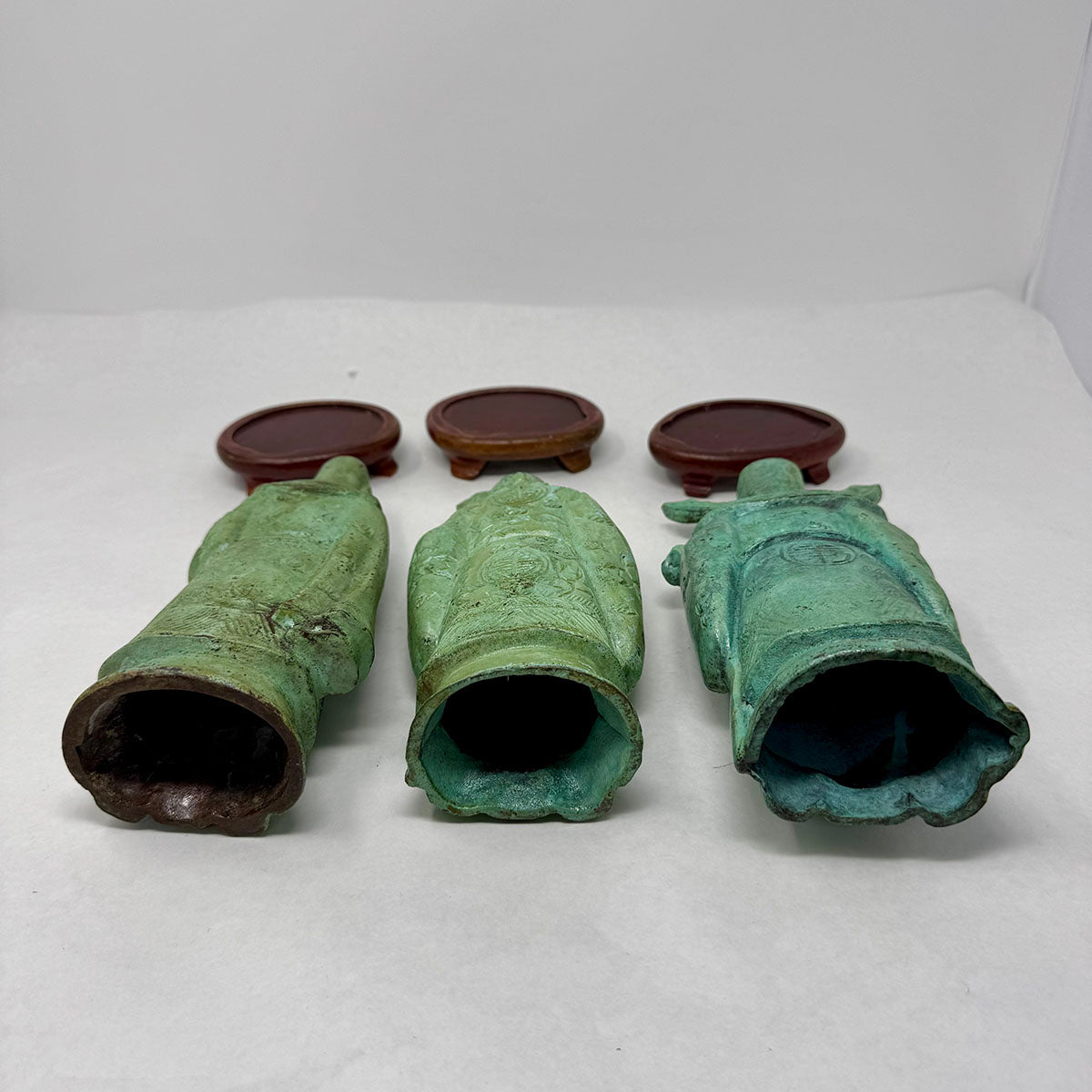 Cast Bronze Asian Three Immortal God Statues w/Base