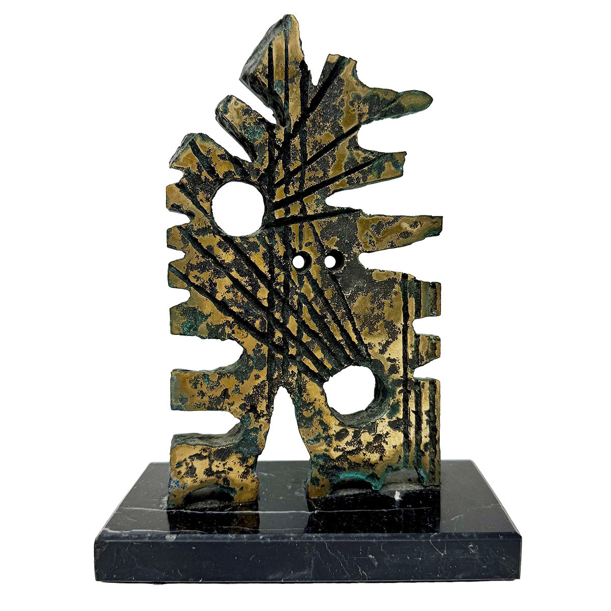 Brutalist Sculpture on a Marble Stand