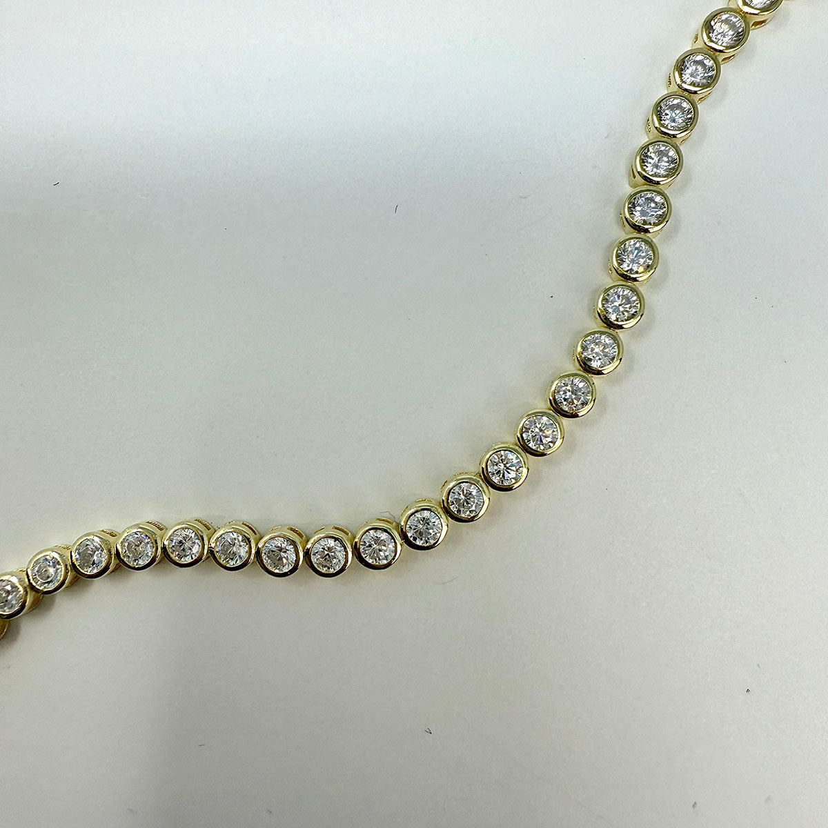 7" Bezel Set Round CZ Gold-plated Tennis Bracelet