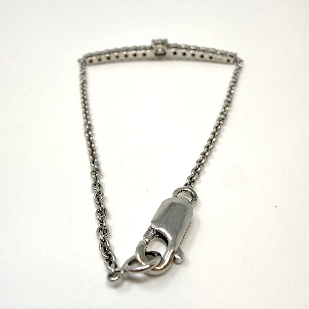 14K White Gold Diamond Bar Bracelet