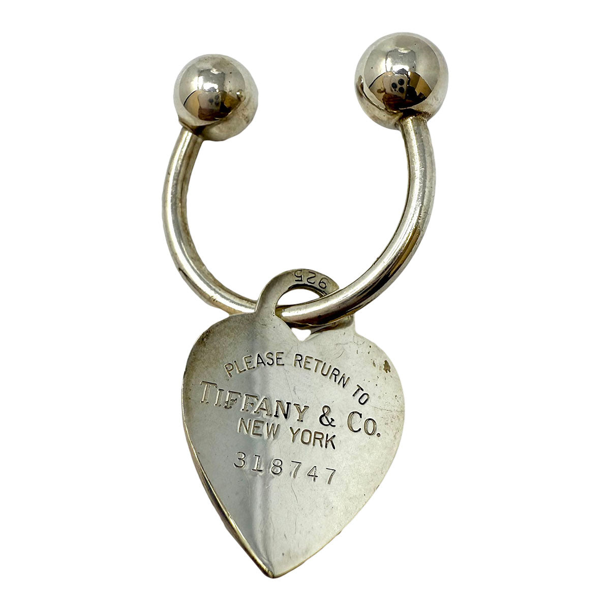 Vintage Sterling Return to Tiffany Bead Key Ring