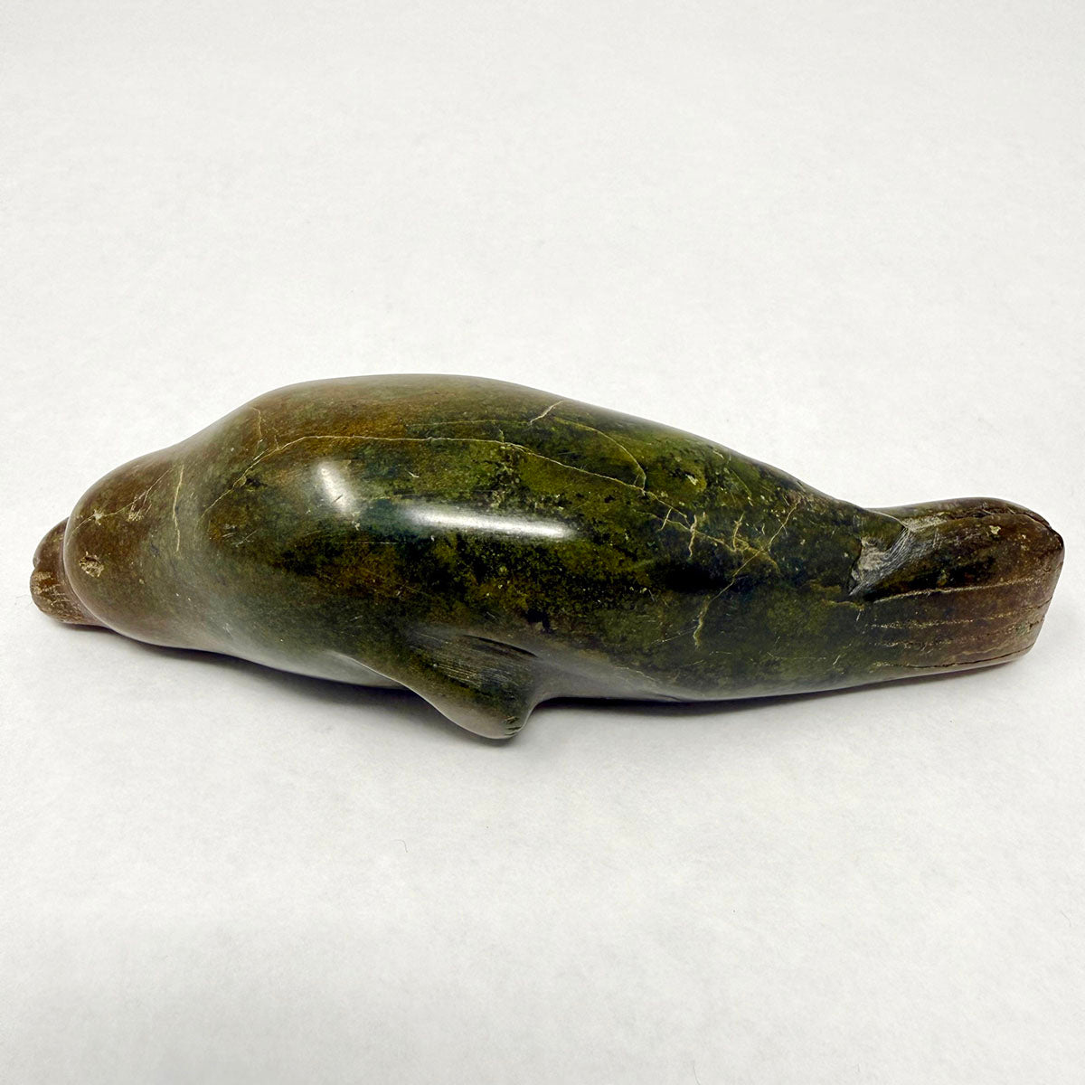 Pair of Soapstone Sculptures: Seal and Bird