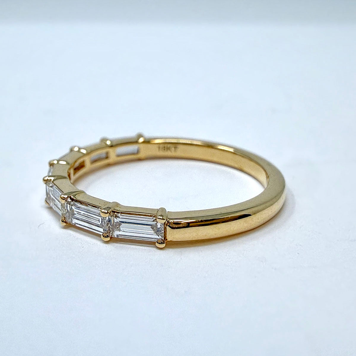 14K Gold Ring with Lab Grown Baguette Diamond
