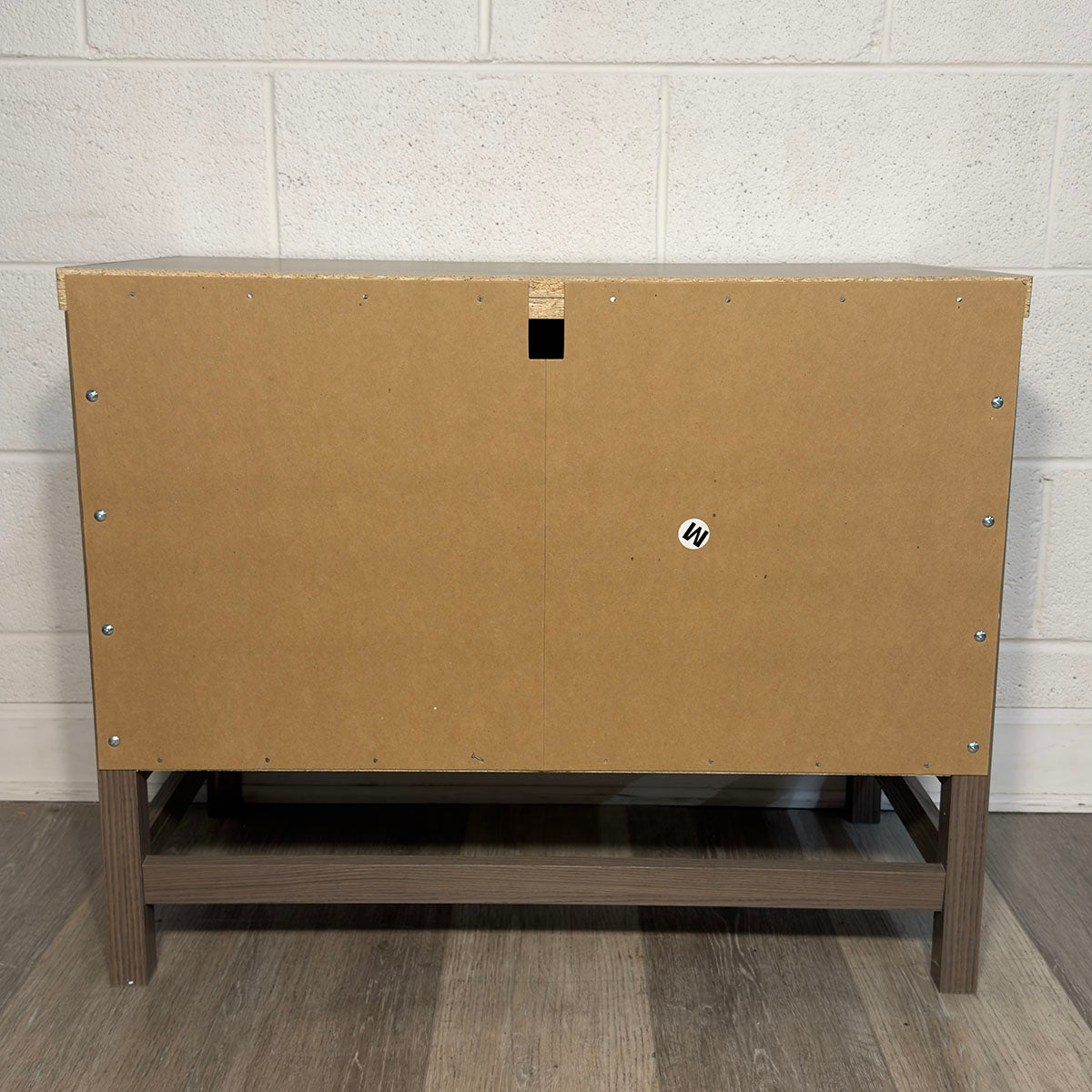 Pair Of Nightstands With Wicker Panel