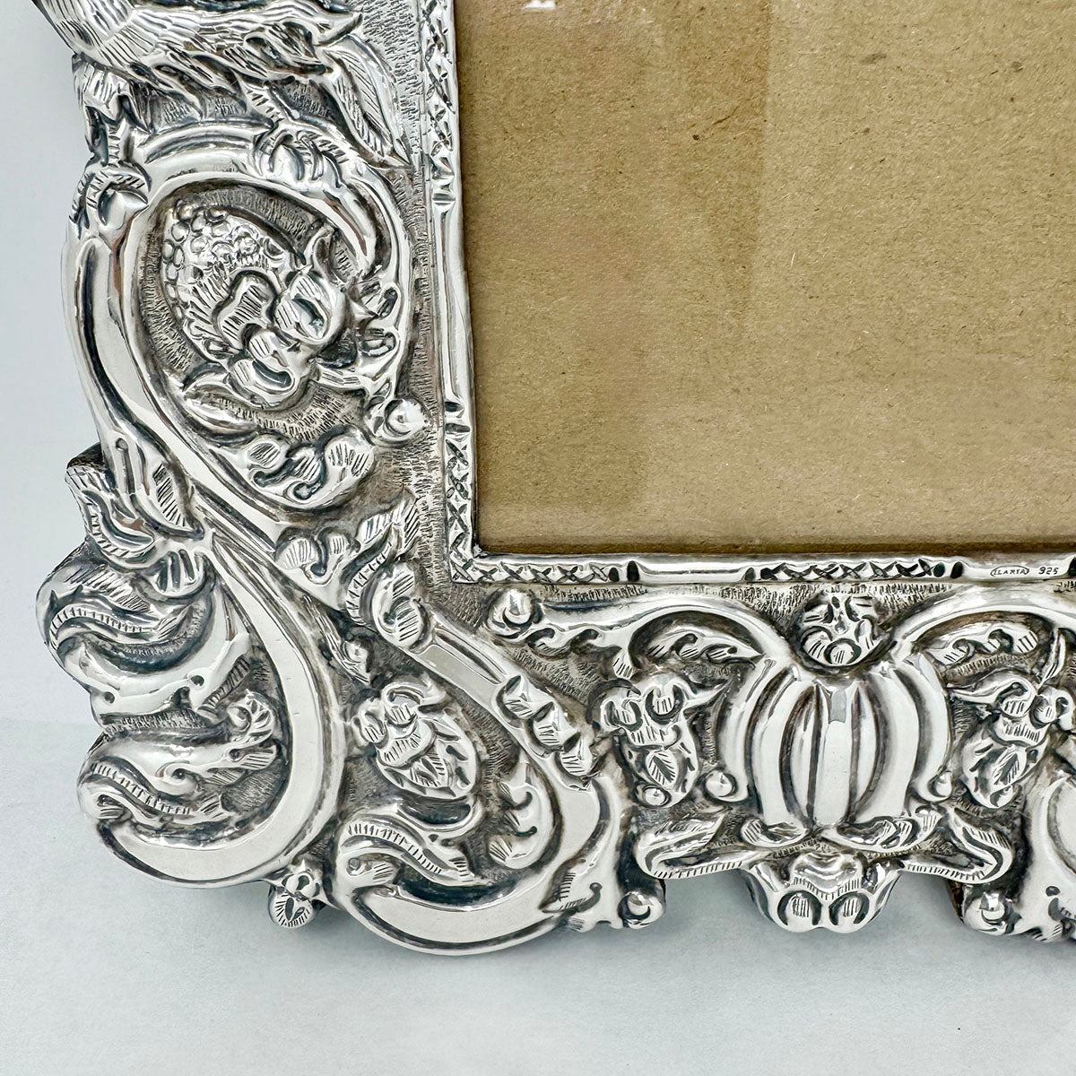 Ornate Sterling Silver Photo Frame (holds 4"x5 1/2")