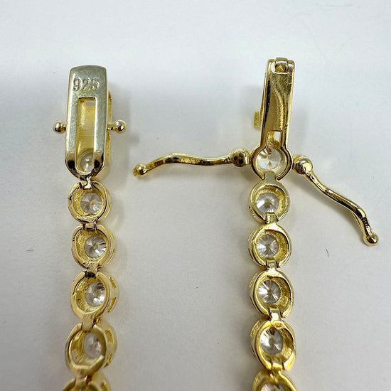 7" Bezel Set Round CZ Gold-plated Tennis Bracelet