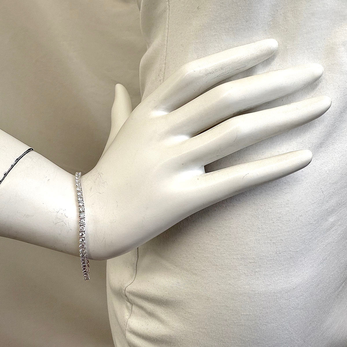 14K White Gold Lab Grown 6ct Diamond Tennis Bracelet