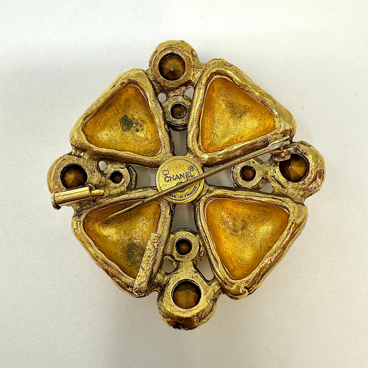 Chanel Robert Goossen Rate Clover Maltese Cross Crystal Brooch