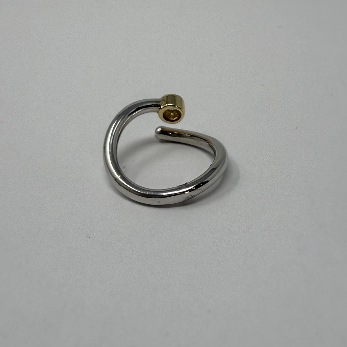 14K White Gold Bypass Ring with Diamond