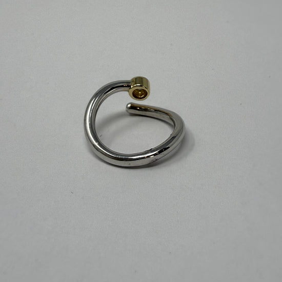 14K White Gold Bypass Ring with Diamond