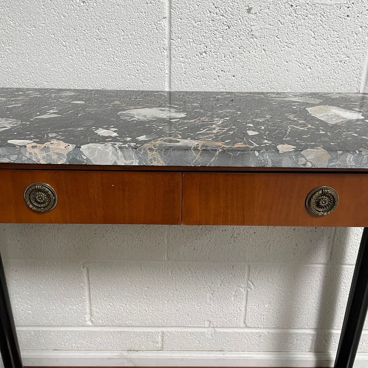 Marble Top Wood Console Table