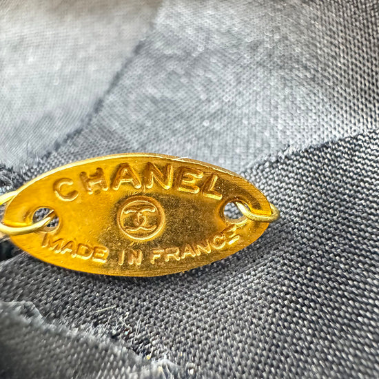 Chanel Vintage Velvet Camelia Brooch