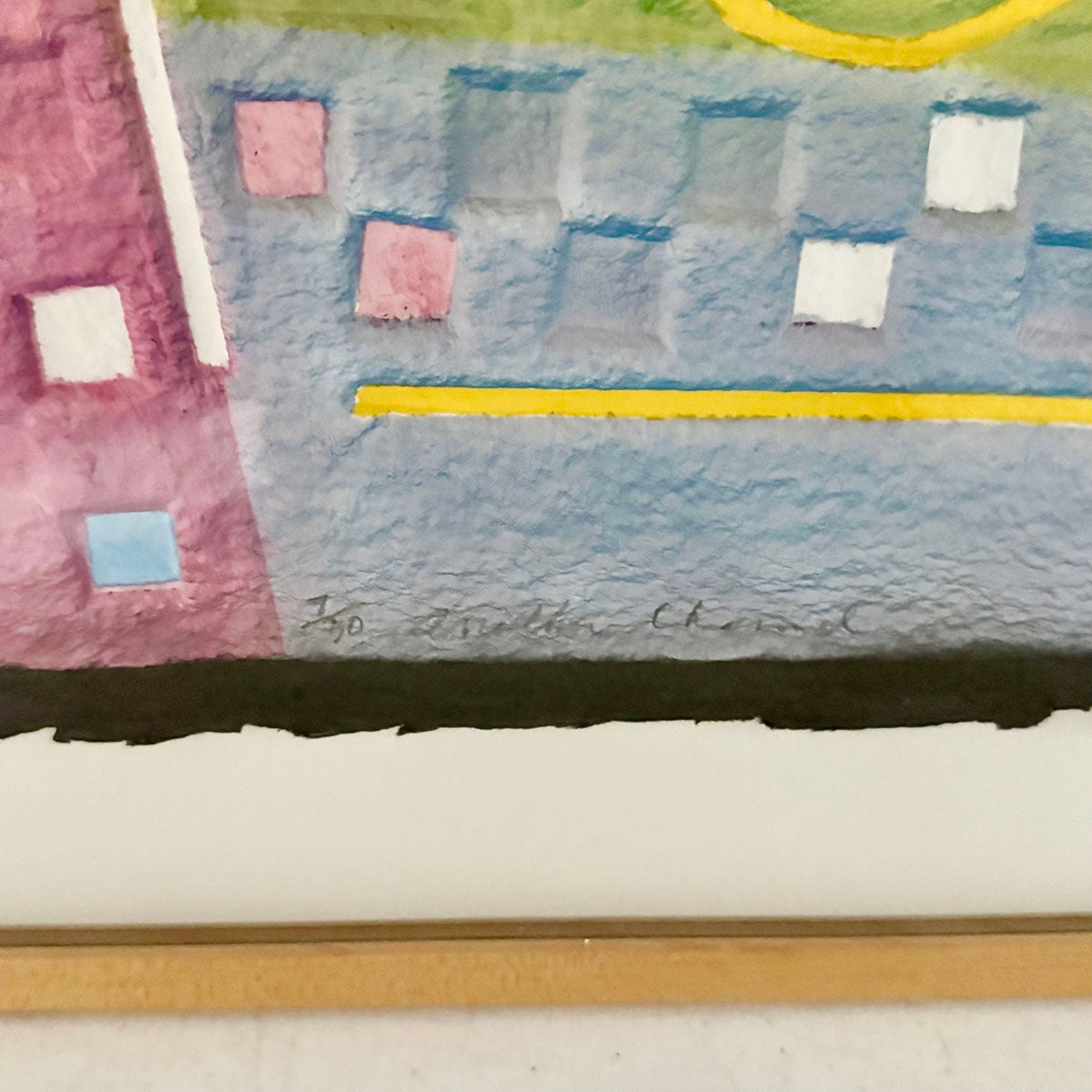 Framed Handmade Embossed  Paper Abstraction