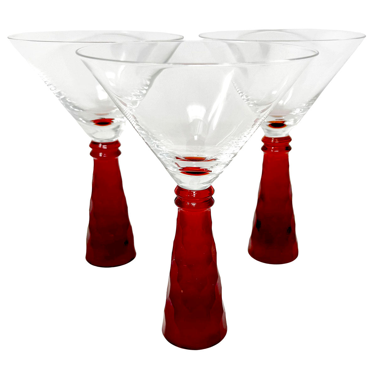 Set of 7 Frosted Hex Martini Glass