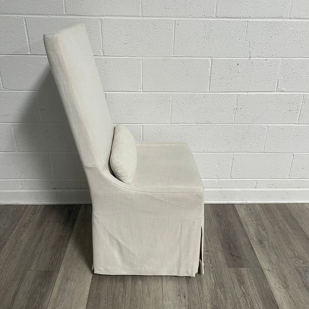 Set of 8 RH Upholstered Dining Chairs on Wheels