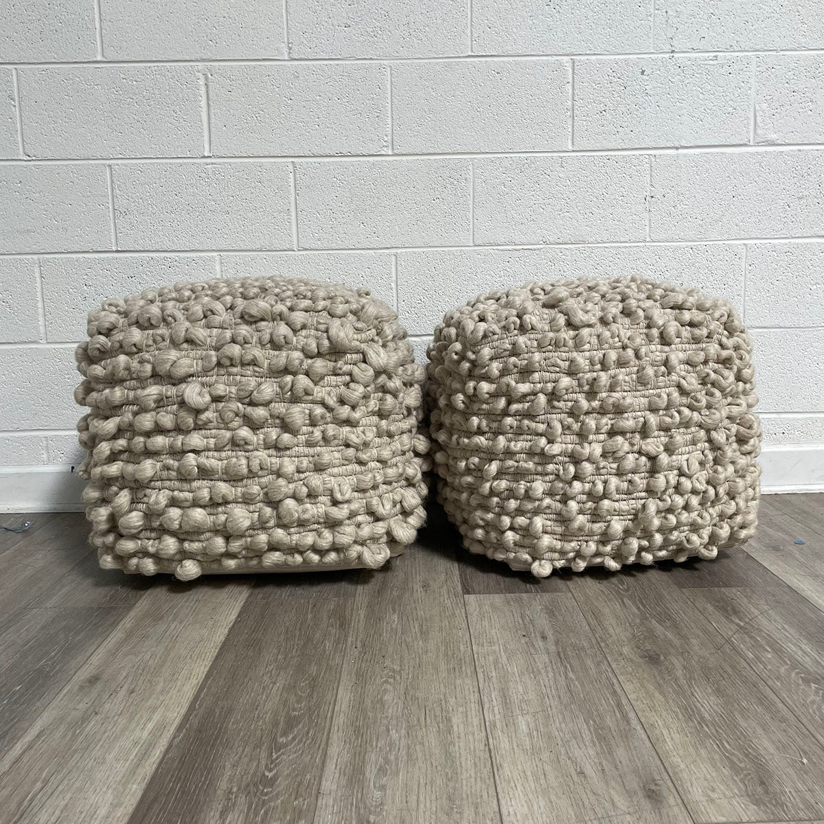 Pair of Pouf Ottomans