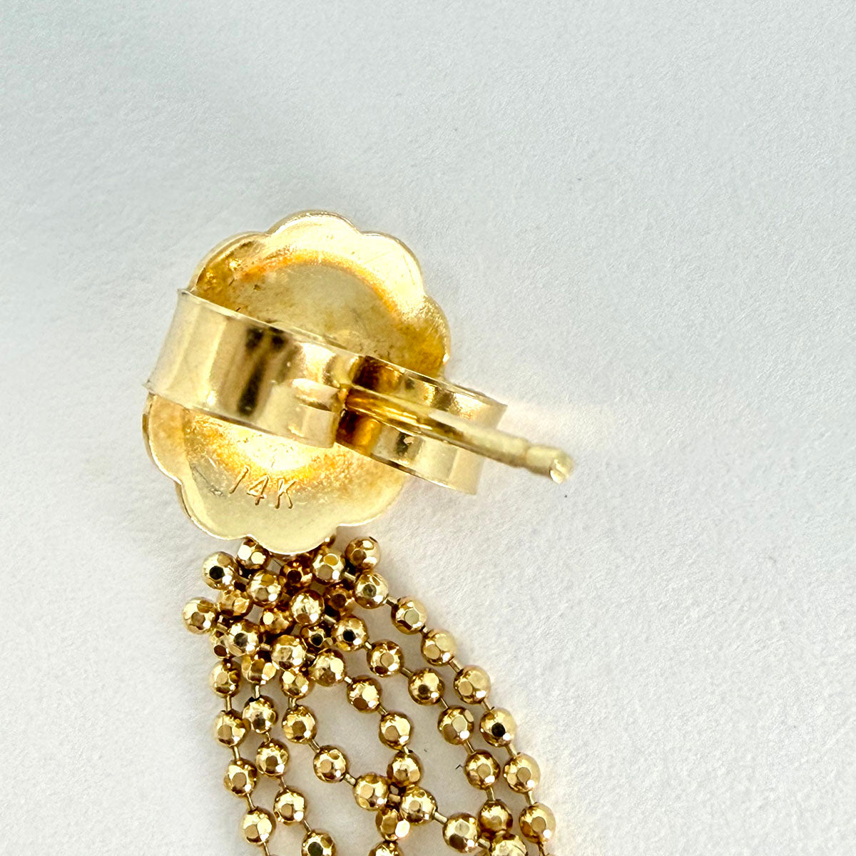 14K Woven Tassel Earrings