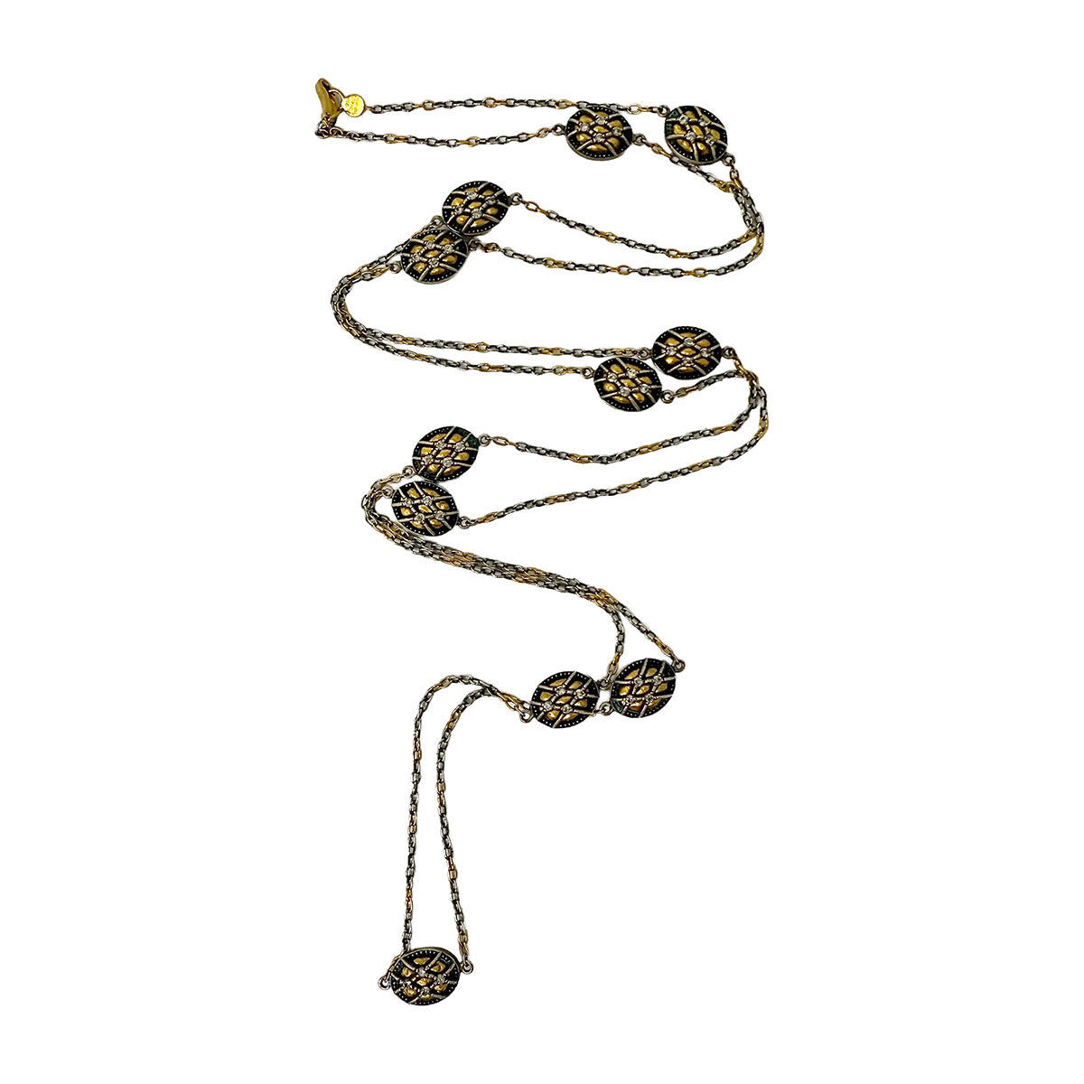 Gurhan 22K Gold and Anodized Silver Necklace with 88 Diamond
