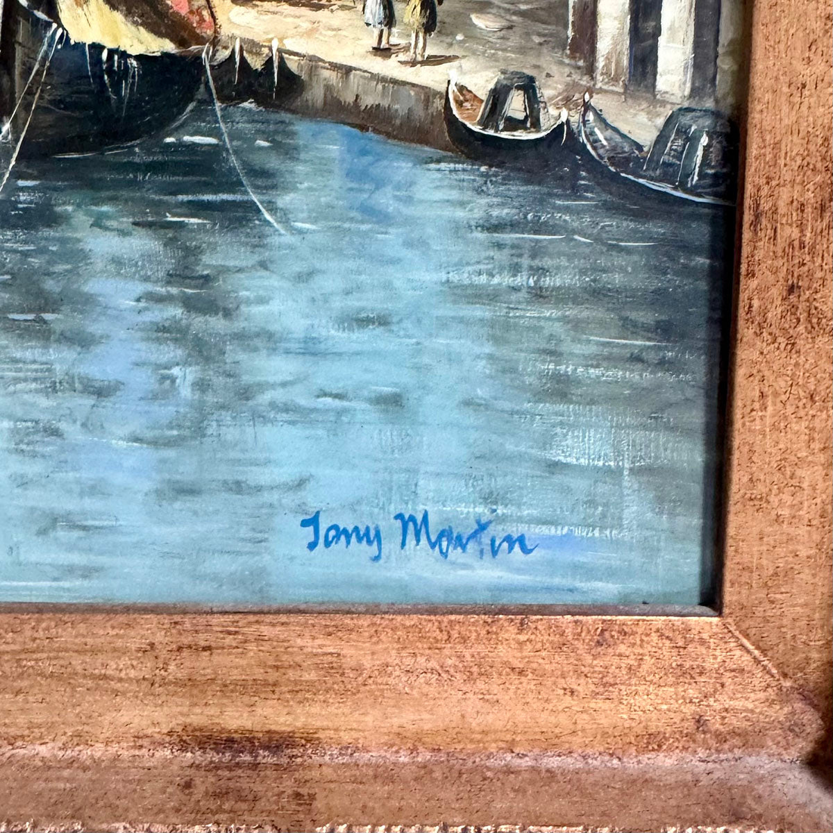 Framed Landscape Painting "Rialto Bridge in Venice"