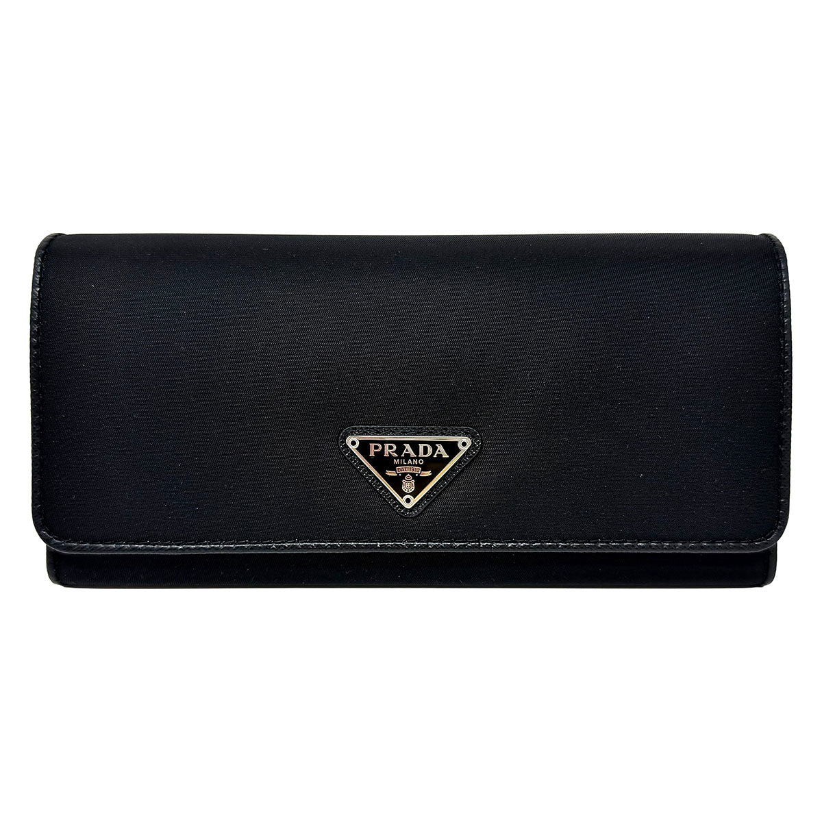 Prada Long Nylon and Leather Trimmed Wallet
