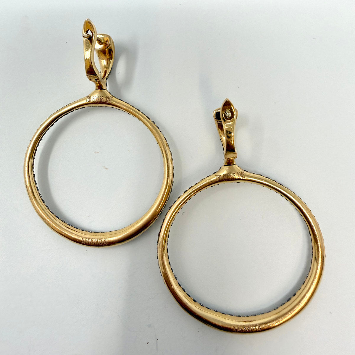 Stenzhorn 18K Rose Gold Hoop Earrings with 440 Full Cut Diamonds