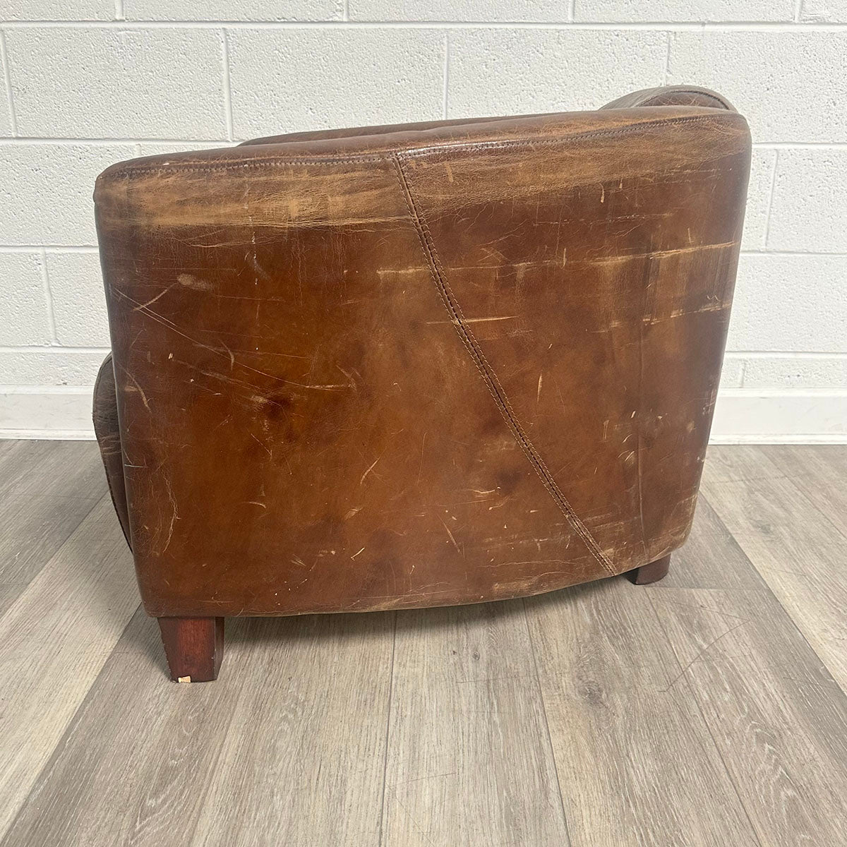 Distressed Leather Club Chair