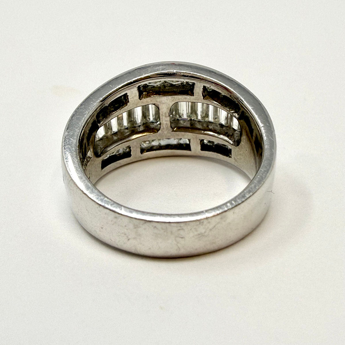 Platinum Triple Row Ring with 1.25ct European Cut Diamond
